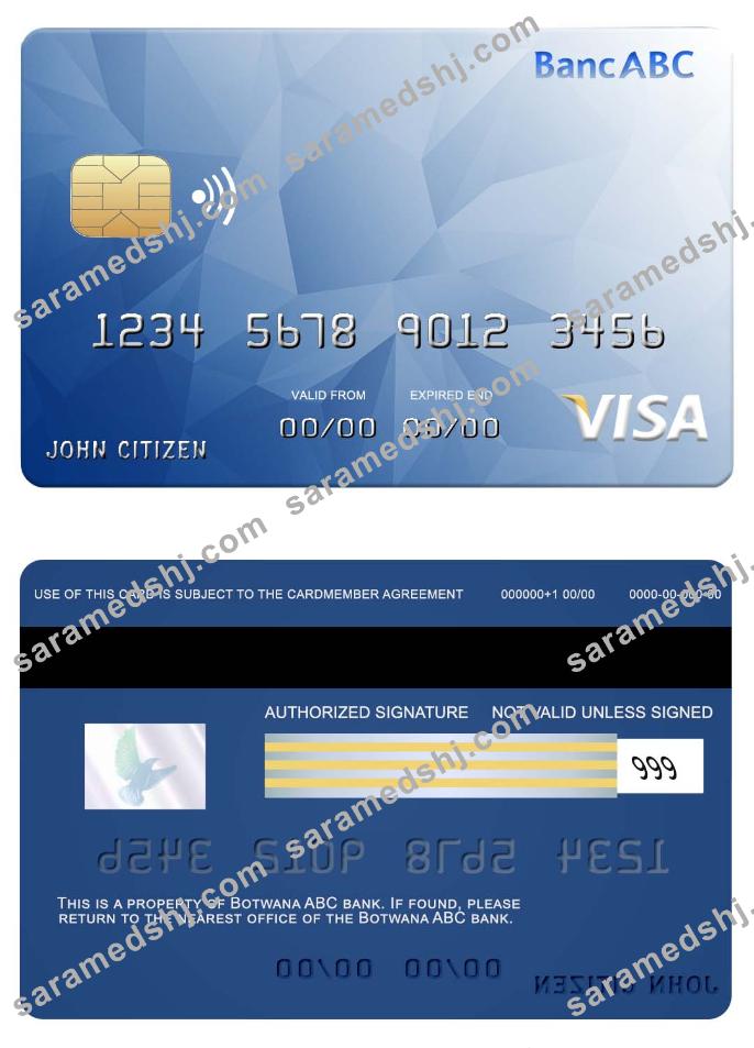 Bostwana  ABC bank visa card